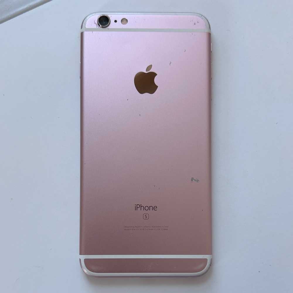 Apple iPhone 6 Plus Rose Gold, unlocked, works, cracked screen